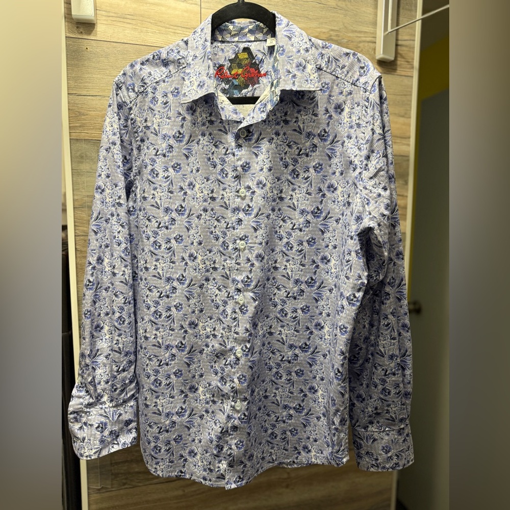 Robert Graham Blue Floral Casual Button Down Shirt